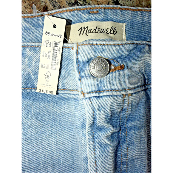 Madewell 20W Perfect Vintage Crop Light Wash Distressed Jeans NWT - Picture 2 of 9